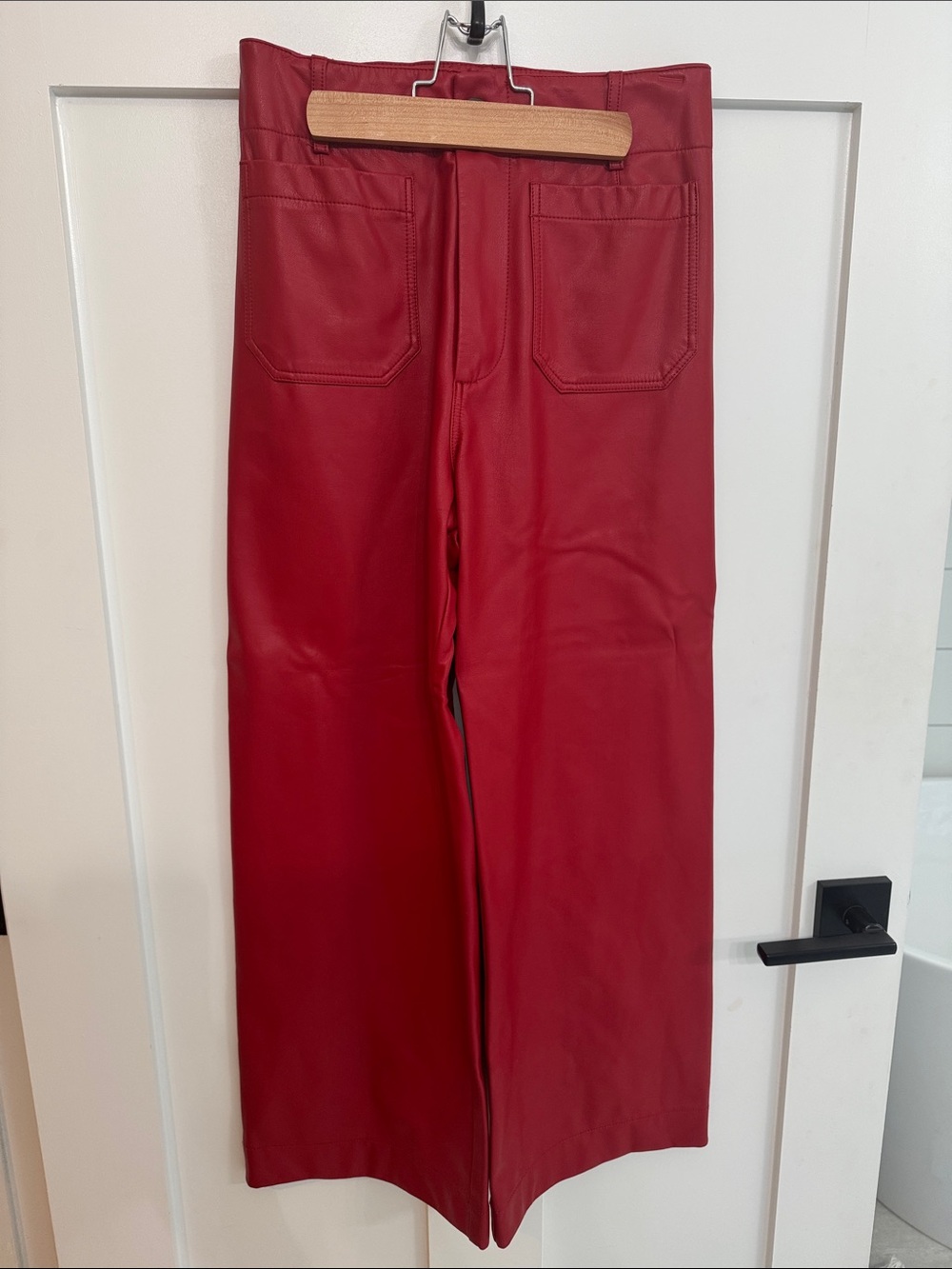 Maeve The Colette Faux Leather Cropped Wide-Leg Pants